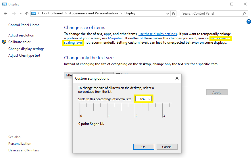 Windows10 Scaling Issue